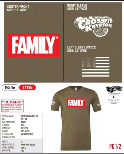 CF Krypton FAMILY Heather Olive Tee